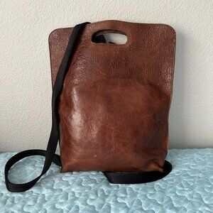 Lily and Lola Pia- Backpack/Shoulder Bag/Tote in Vegetable Tanned Brown Leather